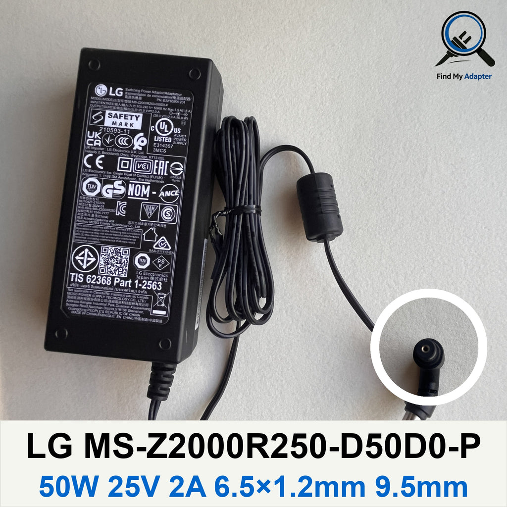 LG MS-Z2000R250-D50D0-P 25V 50W Power Adapter – IEC C8 (Lightly Used)